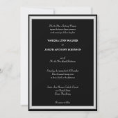 Formales Schwarz-Weiß-Monogramm Einladung (Vorderseite)