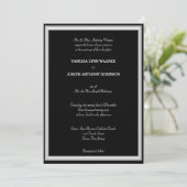 Formales Schwarz-Weiß-Monogramm Einladung (Stehend Vorderseite)