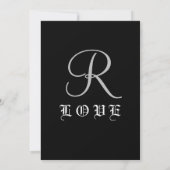 Formales Schwarz-Weiß-Monogramm Einladung (Rückseite)