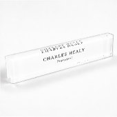 Formales schwarzes Acrylschild Namensplakette