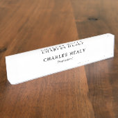 Formales schwarzes Acrylschild Namensplakette (Seite)