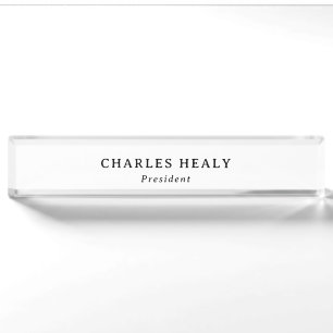 Formales schwarzes Acrylschild Namensplakette