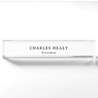 Formales schwarzes Acrylschild Namensplakette