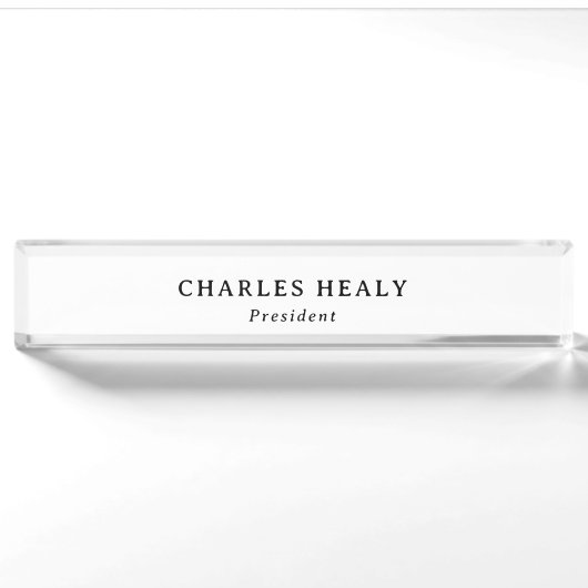 Formales schwarzes Acrylschild Namensplakette (Vorderseite)