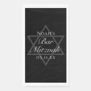 Formales Schwarzes Bar-Mizwa Stern-David-Kollektio Serviette
