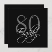 Formales schwarzes Grau-80. Einladung (Vorne/Hinten)