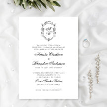 Formales schwarzes und weißes florales Monogramm-W