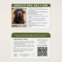 Formales Service Dog ADA Cards Foto-ID-Abzeichen