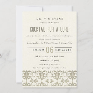 Formales Silber-Damaskus-Cocktail-Seminar-Event Einladung