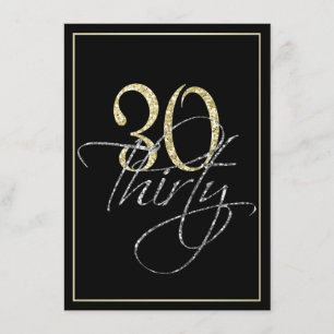 Formales silbernes Schwarzes und Gold30. Einladung