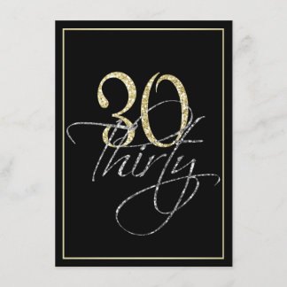 Formales silbernes Schwarzes und Gold30. Einladung