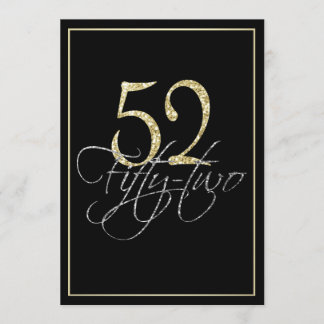 Formales silbernes Schwarzes und Gold52. Einladung