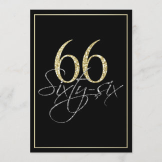 Formales silbernes Schwarzes und Gold66. Einladung