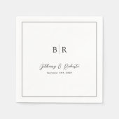 Formales Skript-Monogramm-Hochzeitstischwäsche Serviette (Vorderseite)
