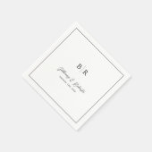 Formales Skript-Monogramm-Hochzeitstischwäsche Serviette (Ecke)