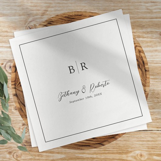 Formales Skript-Monogramm-Hochzeitstischwäsche Serviette