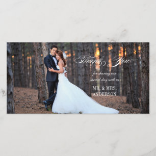 Formales Skript Wedding   danken Ihnen Foto-Karte Dankeskarte