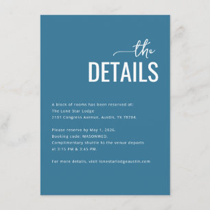 Formales Teal Minimalist-Design Begleitkarte