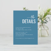 Formales Teal Minimalist-Design Begleitkarte (Stehend Vorderseite)