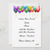 Formales und lustiges Einladen Einladung (Rückseite)