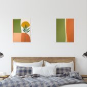 Formas Boho Abstractas en terracotta y oliva Bilderwand Sets (Schlafzimmer)