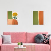 Formas Boho Abstractas en terracotta y oliva Bilderwand Sets (Wohnzimmer)