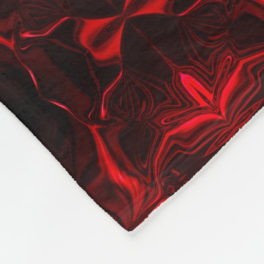 Formas em vermelho 'flutuando' sobre fundo preto. fleecedecke (Ecke)