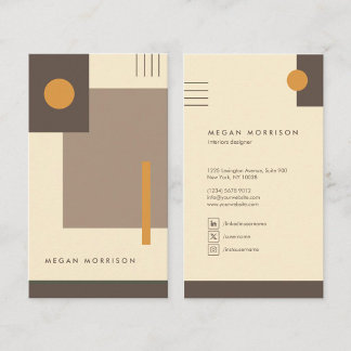 formas geometria bauhaus retro marrón beige visitenkarte