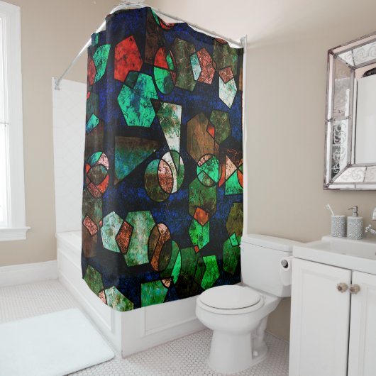 Formas geométricas unregelmäßiges e textura verfor duschvorhang (Beispiel)