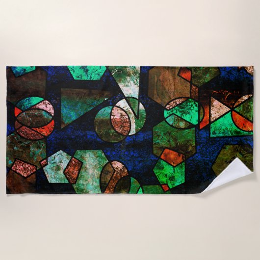 Formas geométricas unregelmäßiges e textura verfor strandtuch (Vorderseite)