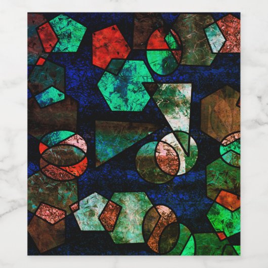 Formas geométricas unregelmäßiges e textura verfor weinetikett (Einzelnes Label)