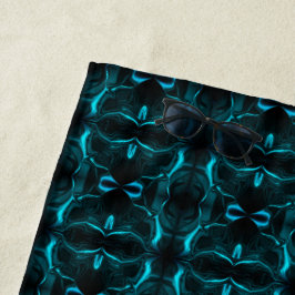 Formas, "traços ciano flutuam" em fundo escuro. strandtuch