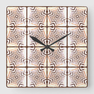 Formate für zarte braune Quadrate Quadratische Wanduhr