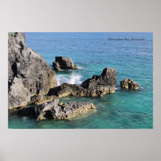 Formationen von Horseshoe Bay Rock, Bermuda Poster (Vorne)