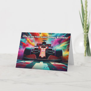 Formel-1-Geburtstagskarte - High-Speed-Rennsport-T Karte