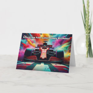 Formel-1-Geburtstagskarte - High-Speed-Rennsport-T Karte
