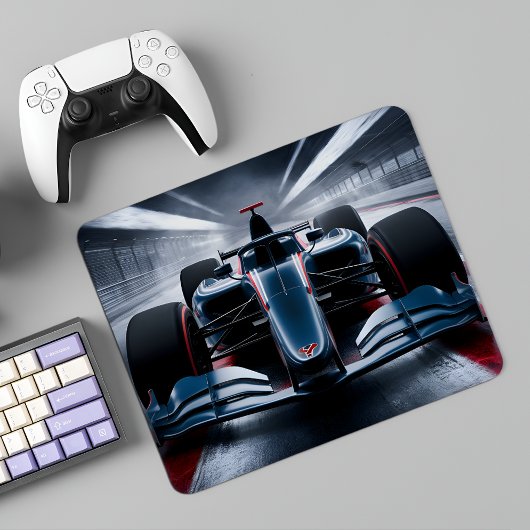 Formel-1-Wut: Hochgeschwindigkeits-Rennen im Regen Mousepad