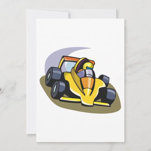 Formel-5-Rennwagen Einladung (Vorderseite)