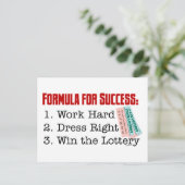 FORMEL FÜR DEN ERFOLG POSTKARTE (Stehend Vorderseite)