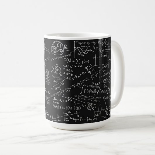 Formel für Schwarz und Weiß Kaffeetasse (VorderseiteRechts)