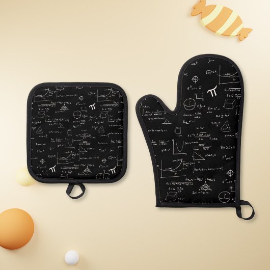 Formel für Schwarz und Weiß Ofenhandschuh & Topflappen-Set