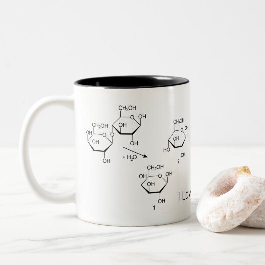 Formel-Kaffee-Milch zwei Zucker Zweifarbige Tasse (Mit Donut)