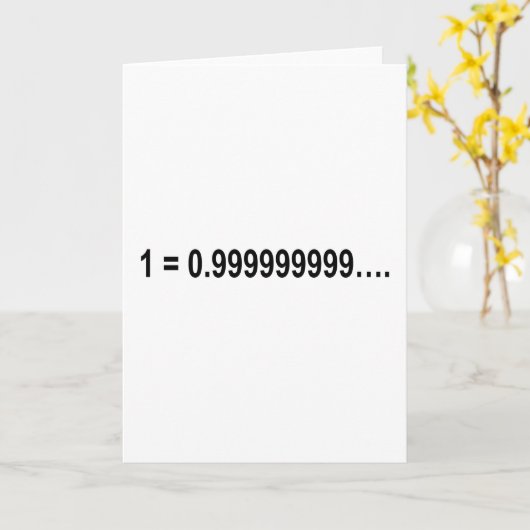 Formel Mathematical 1 = 0.9999999999... Karte (Gelbe Blume)