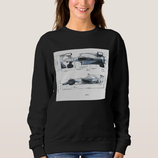 Formel-Racing Car Blueprint Mechanikerin Sweatshirt (Vorderseite)
