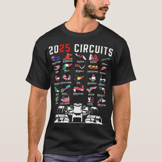 Formel-Rennen 2025 Auto 2025 Formel-Rennen T-Shirt (Vorderseite)