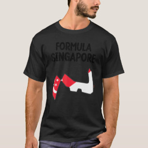 Formel Singapur Flag Racing Circuit Auto Karte Gra T-Shirt
