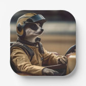 Formel Spaß: Beruflicher Rennfahrer für Meerkat Pappteller (Vorderseite)