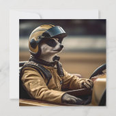 Formel Spaß: Beruflicher Rennfahrer für Meerkat Save The Date (Rückseite)