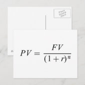 Formel "Zeitwert des Geldes" Postkarte (Vorne/Hinten)