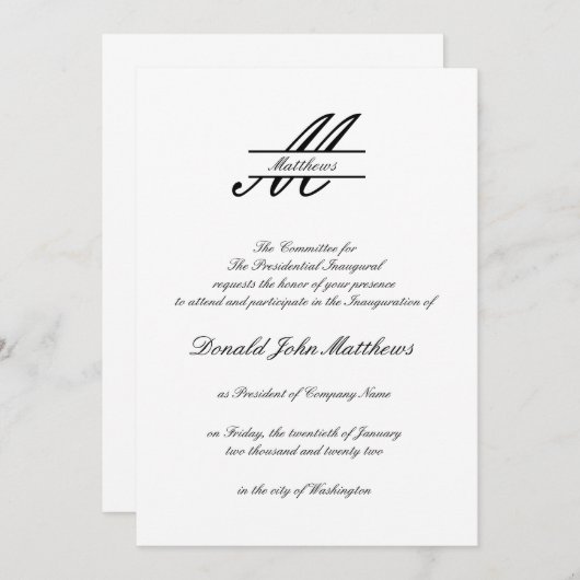 Formell einfach - Einleitung Einladung (Vorne/Hinten)